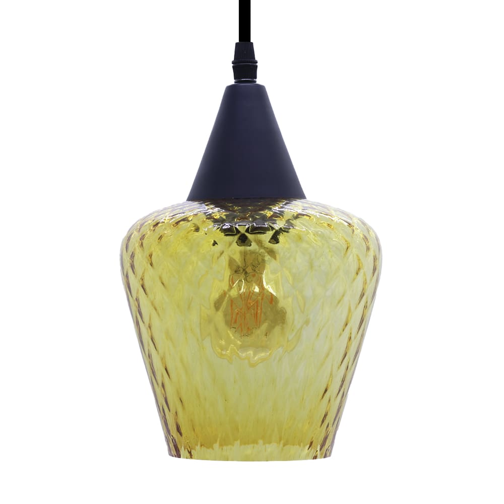 Lustre Pendente Taschibra Monalisa Boreal Conhaque E27 Bivolt Preto
