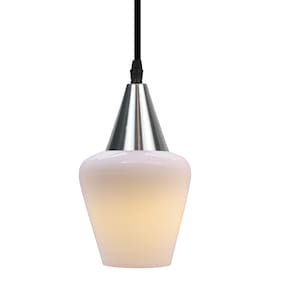 Lustre Pendente Taschibra Monalisa Branco Leitoso E27 Bivolt Prata