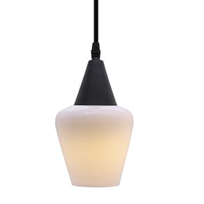Lustre Pendente Taschibra Monalisa Branco Leitoso E27 Bivolt Preto
