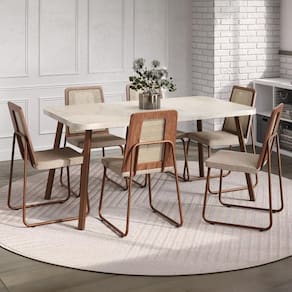 Conjunto Sala de Jantar 6 Cadeiras Catânia Carraro Petra e Rosê