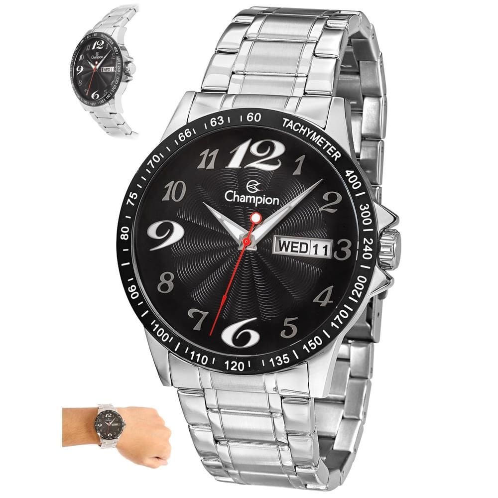 Relógio Champion Masculino Ref: Ca31159t Casual Aço Prateado