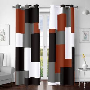 Conjunto de 2 painéis Blackout Curtains Tyrot Burnt Orange 160x160cm