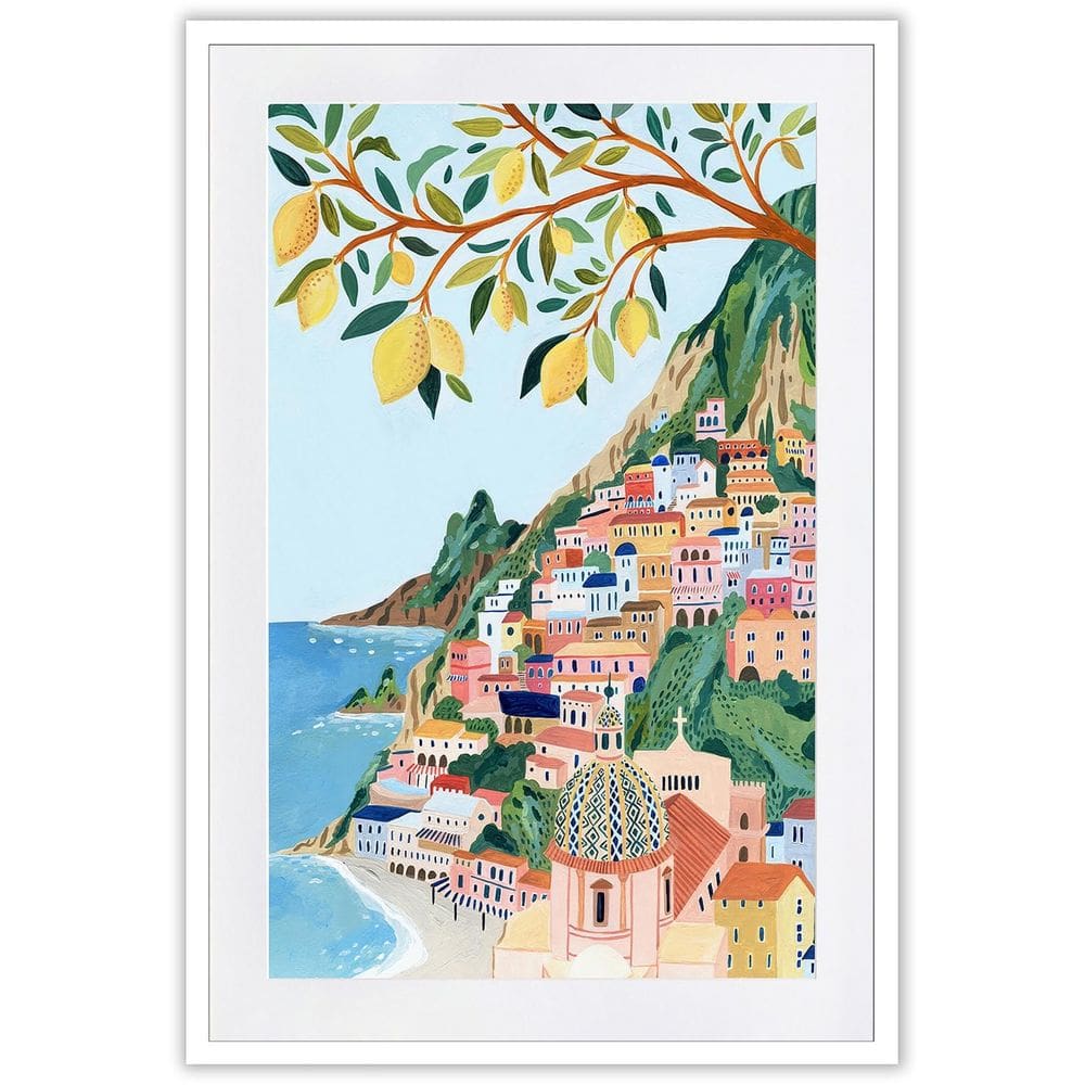 Pôster de arte de parede, cenário moderno da Costa Amalfitana, Itália, 40x60cm