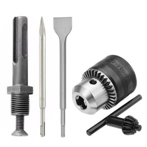 Jogo De Adaptador Sds Plus+ Ponteiro + Madril + Talhadeira