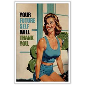 Pôsteres em tela Retro Gym Girl Exercise Wall Art 40x60cm