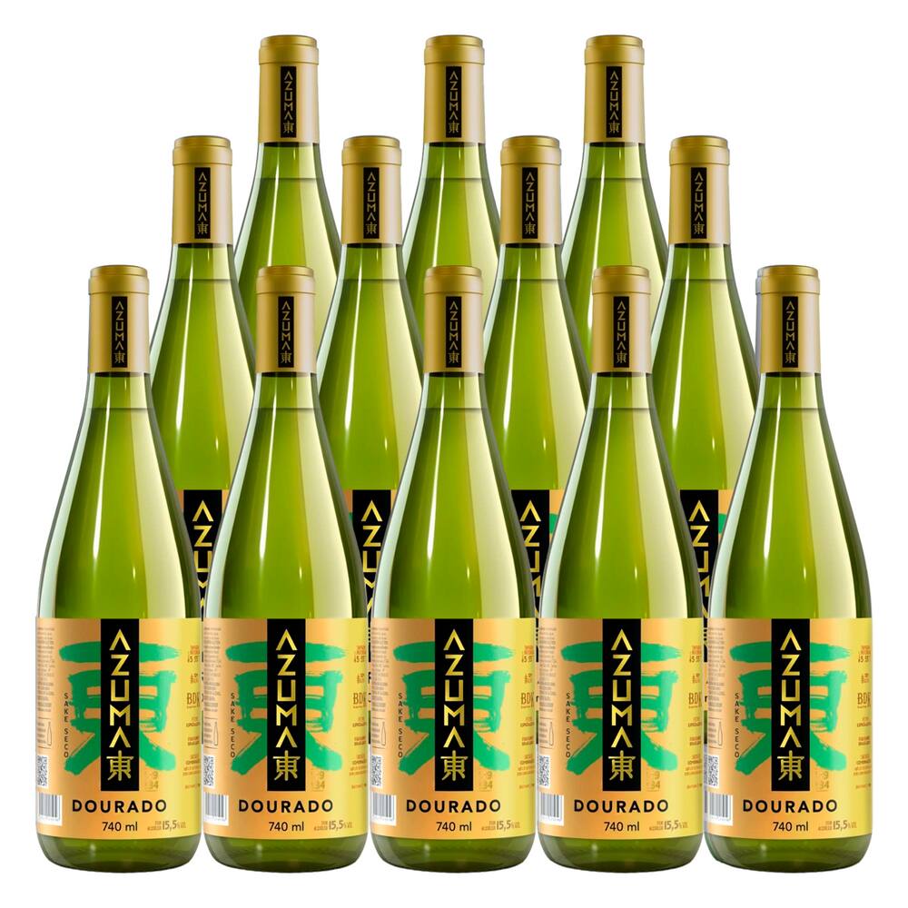 Saquê Azuma Dourado Sake Seco 740ml 12 Unidades