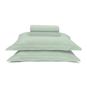 Jogo de Lençol Cama Casal 4 peças 230 Fios Reffinata Color Menta