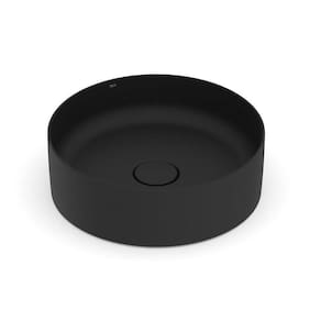Cuba Apoio 39cm Redonda Roca T2 Terra Matte Black A32787n080