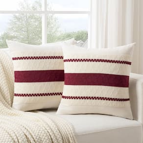 Capas de almofadas decorativas Fancy Homi, conjunto de 2 bordô