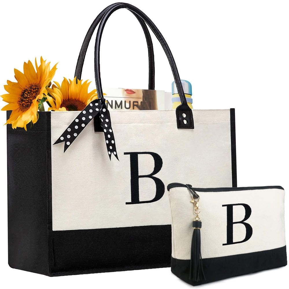 Sacola BeeGreen Initial Canvas para mulheres com bordado