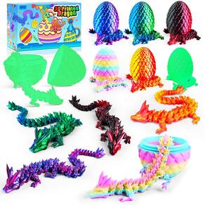 Conjunto de ovos de dragão Impossmaker, 6 peças impressas em 3D com interior de dragão