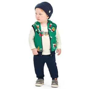 Conjunto Bebê Menino Elian 3 Peças Blusa Colete Calça Inverno