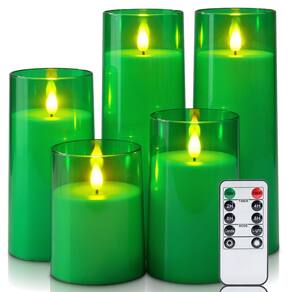 Velas sem chama, LED verde Homemory com conjunto de controle remoto (5)