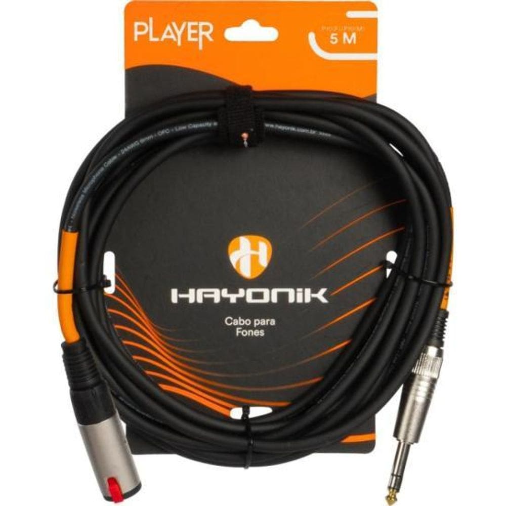 Cabo Extensor Player P10 (F) x P10 (M) 5m Preto Hayonik [F003]