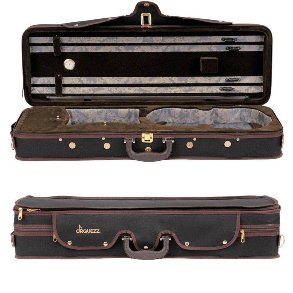 Estojo Orquezz Retangular Para Violino 4/4 Hiper Luxo Preto