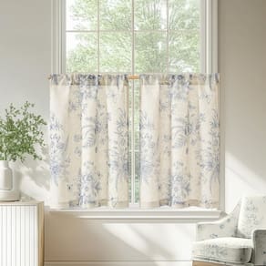 Cortinas de janela jinchan Rustic Floral Tier 24x60cm 2 painéis