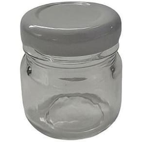 Kit Com 25 Potes De Vidro 40 Ml Com Tampa Metálica Branca