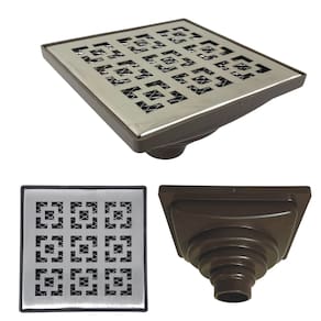 Ralo Inox 304 modelo 15x15 Dubai com Tela e Coletor Marrom Saída Adapt de 40mm até 100mm