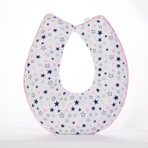 Almofada Amamentação Luxo Para Bebê Menina Estrela Rosa