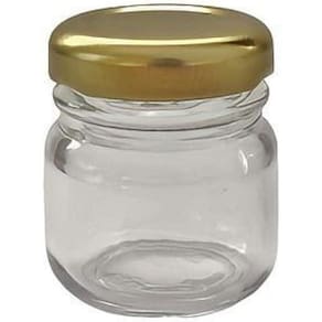 Pote De Vidro 40 Ml Com Tampa Metálica Ouro - Kit Com 25 Un