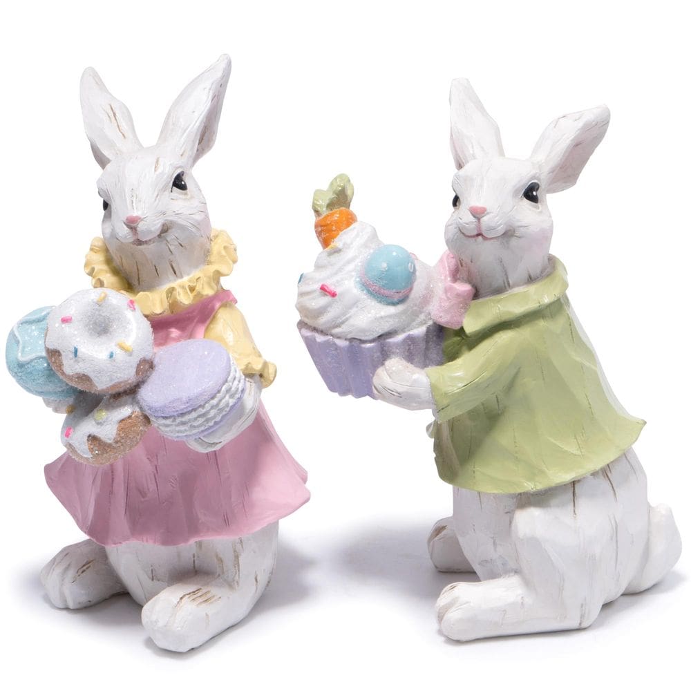Conjunto de estatuetas Hodao Easter Bunny 12,5 cm Decorative Rabbits