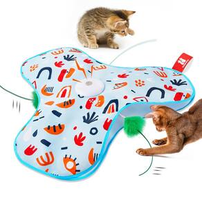 Brinquedo interativo para gatos Potaroma Hide and Seek com penas em movimento