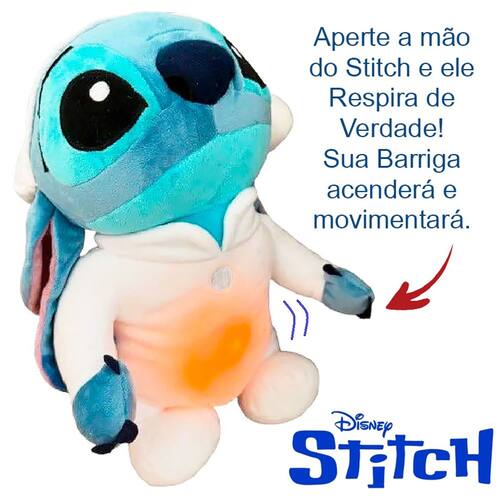 Pelúcia Disney Stitch Sleep Sono Interativo Casas Bahia