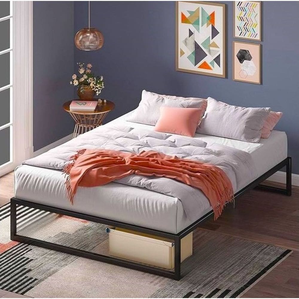 Cama De Casal Queen Aço Estilo Industrial Mobbili Ca-03