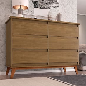 Cômoda Reforçada para Quarto Londres com 6 Gavetas - Amêndoa
