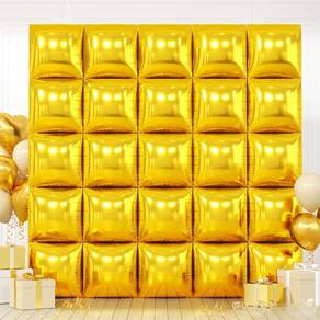 Kit de parede de balão FEYG Metallic Gold Square Foil 48 cm 25 unidades