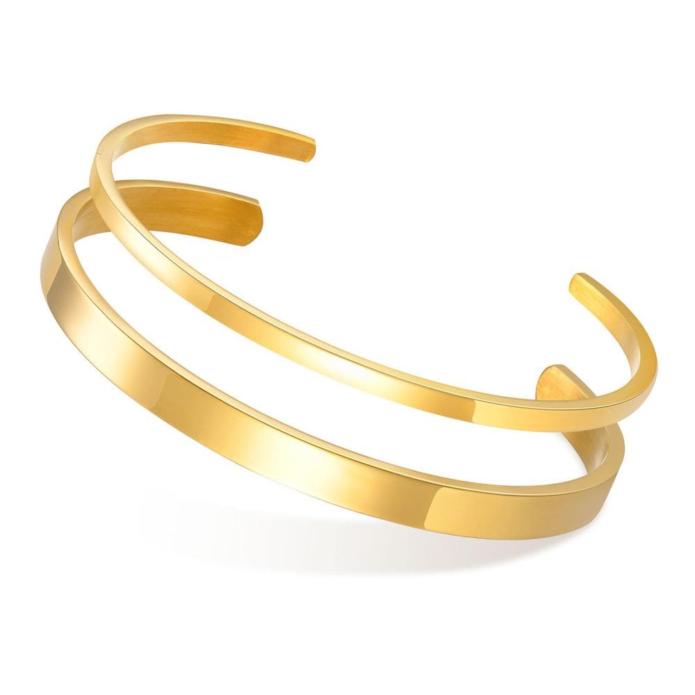 Pulseira MEALGUET em aço inoxidável para homens, 2 peças banhadas a ouro