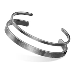 Pulseira de punho MEALGUET em aço inoxidável para homens, conjunto de 2 peças