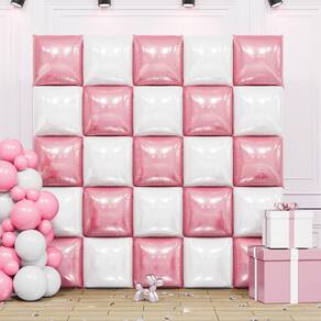 Kit de parede de balão FEYG Pearl Pink White 48 cm, folha quadrada x25