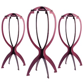 Suporte de perucas Dreamlover Plum Color para perucas curtas (3 pacotes)