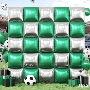 Kit de parede de balão FEYG Metallic Green Silver Black Soccer