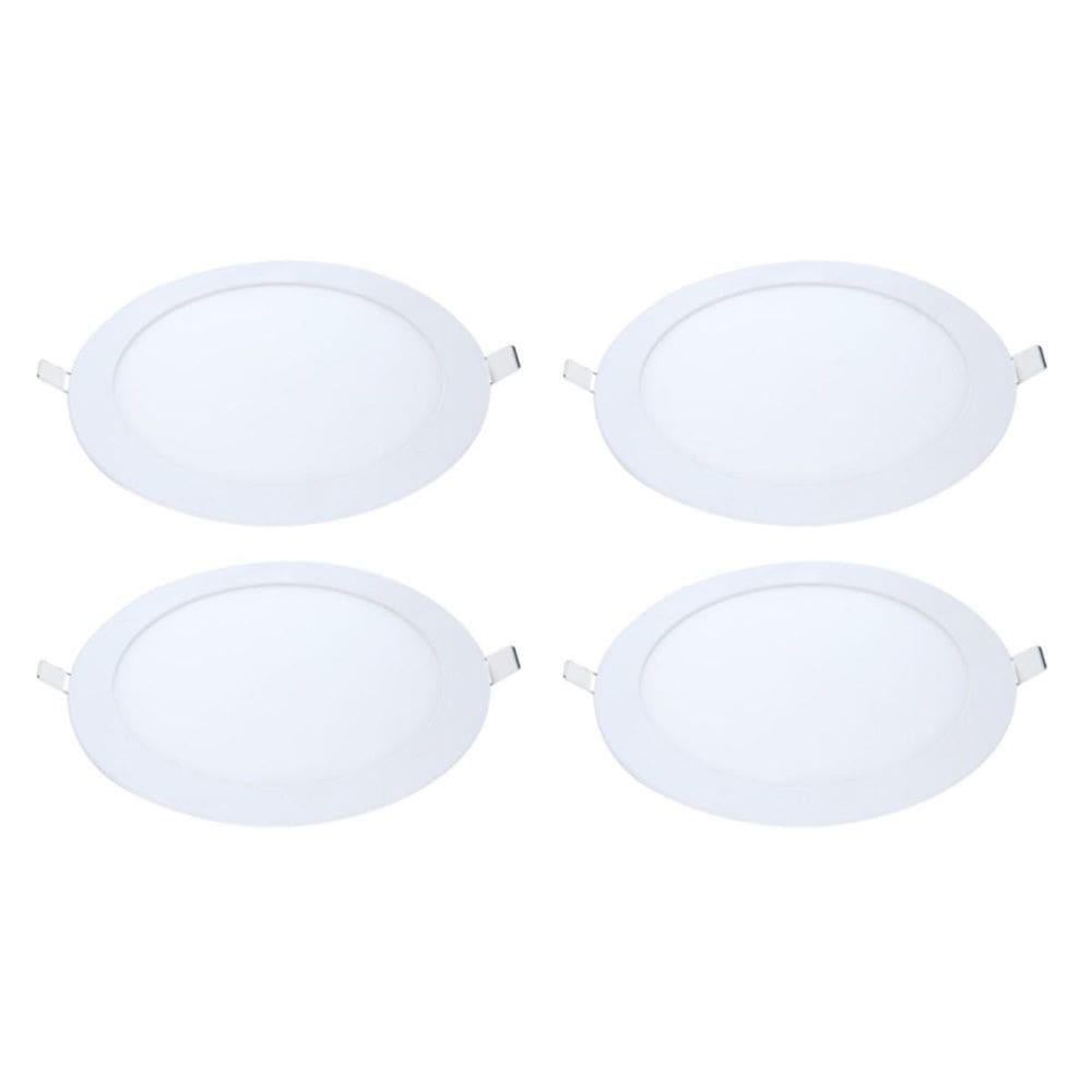 Kit 4 Painel Led Embutir Redondo Luz Neutra 4000K 12W 17Cm