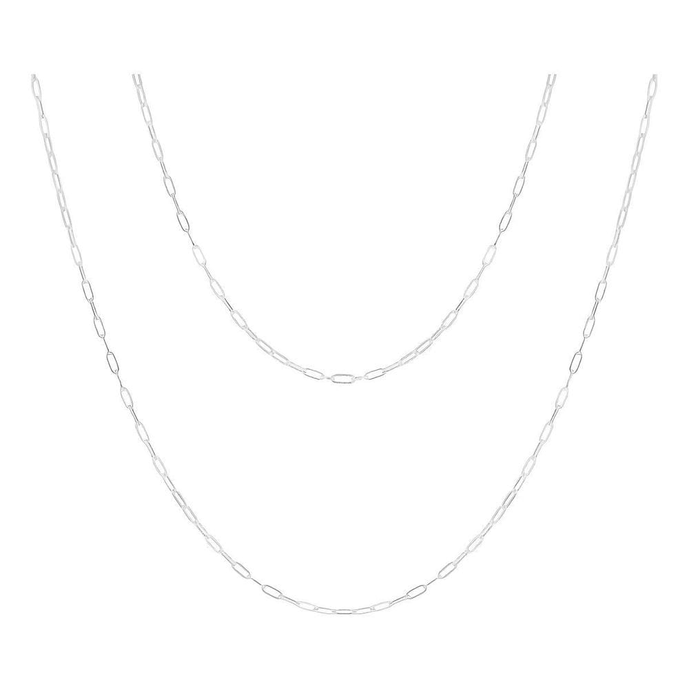 Corrente Cadeado Fina 60Cm Prata 925