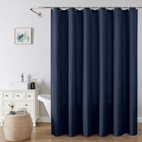 Cortina de chuveiro OVZME Zora Extra Long 183x214cm Azul Marinho