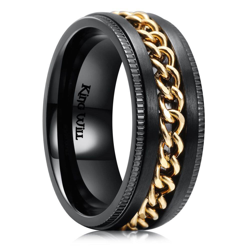 Aço inoxidável Fidget Ring King Will Intertwine para homens