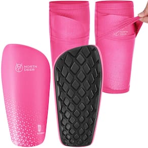 Caneleiras de futebol Northdeer para crianças, meninas e meninos (rosa M)