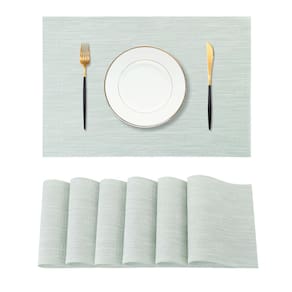 Placemats Leetaltree Mint Cream, conjunto de 6 em PVC resistente ao calor