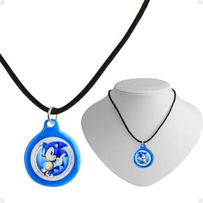 Colar Infantil Menino Pingente Sonic Qualidade Premium