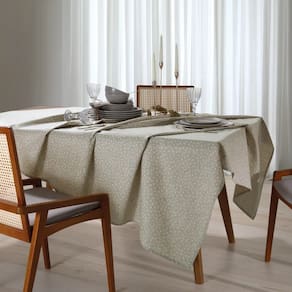 Toalha Mesa Retangular Döhler Clean Linhares Paloma Bege 6 Lugares