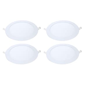 Kit 4 Painel Led Embutir Redondo Luz Neutra 4000K 18W 22Cm
