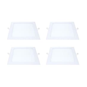 Kit 4 Painel Led Embutir Quadrado Luz Neutra 4000K 24W 29Cm