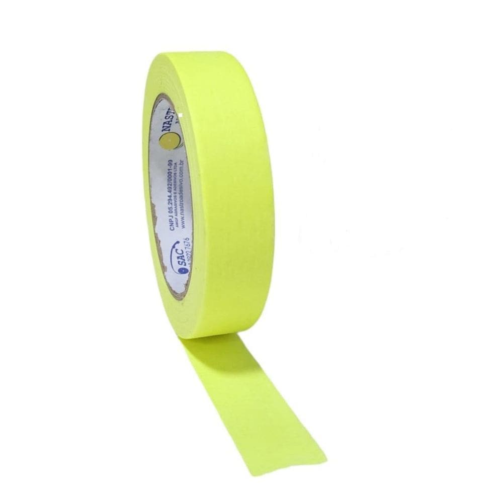 Fita Crepe 18Mmx30M Cor Amarelo Neon