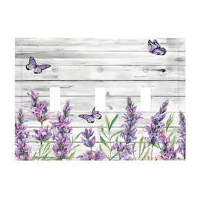 Tampa do interruptor de luz CKHTER Lavender Purple Lilac Butterfly