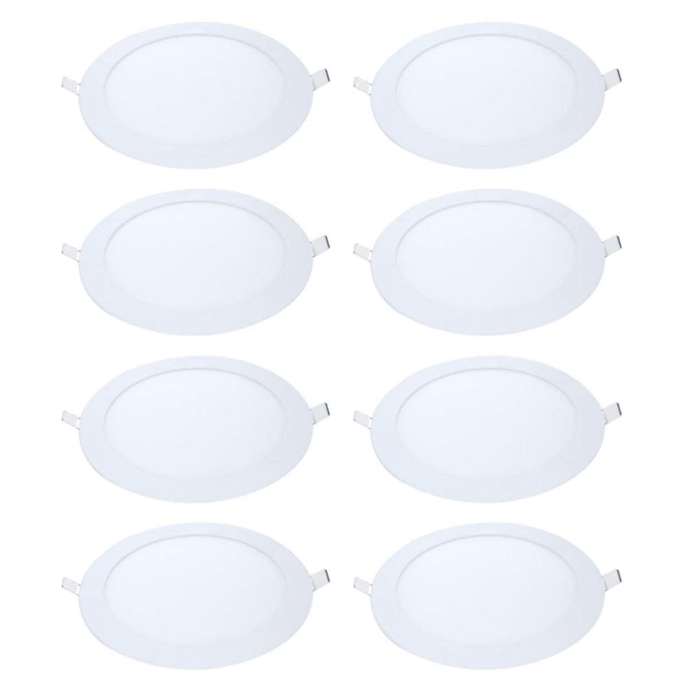 Kit 8 Painel Led Embutir Redondo Luz Neutra 4000K 18W 22Cm