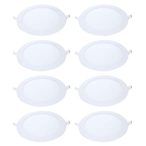 Kit 8 Painel Led Embutir Redondo Luz Neutra 4000K 18W 22Cm