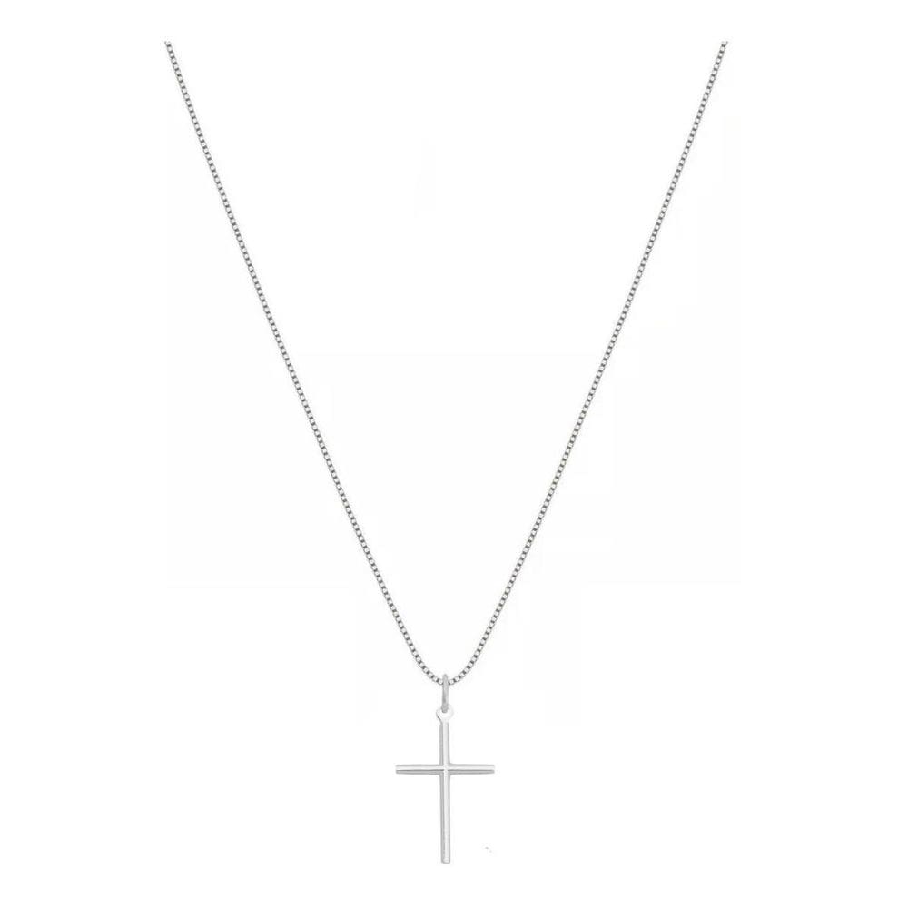 Corrente Cruz Feminina Prata 925